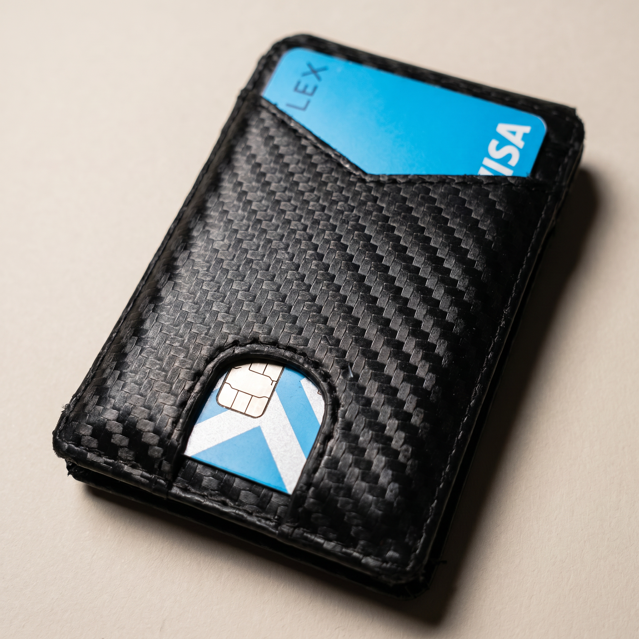 Cartera Slim Bifold Fibra de Carbono con Ventana de ID