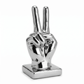 Escultura Mano Paz Cerámica Cromada Negra - Decoración Moderna