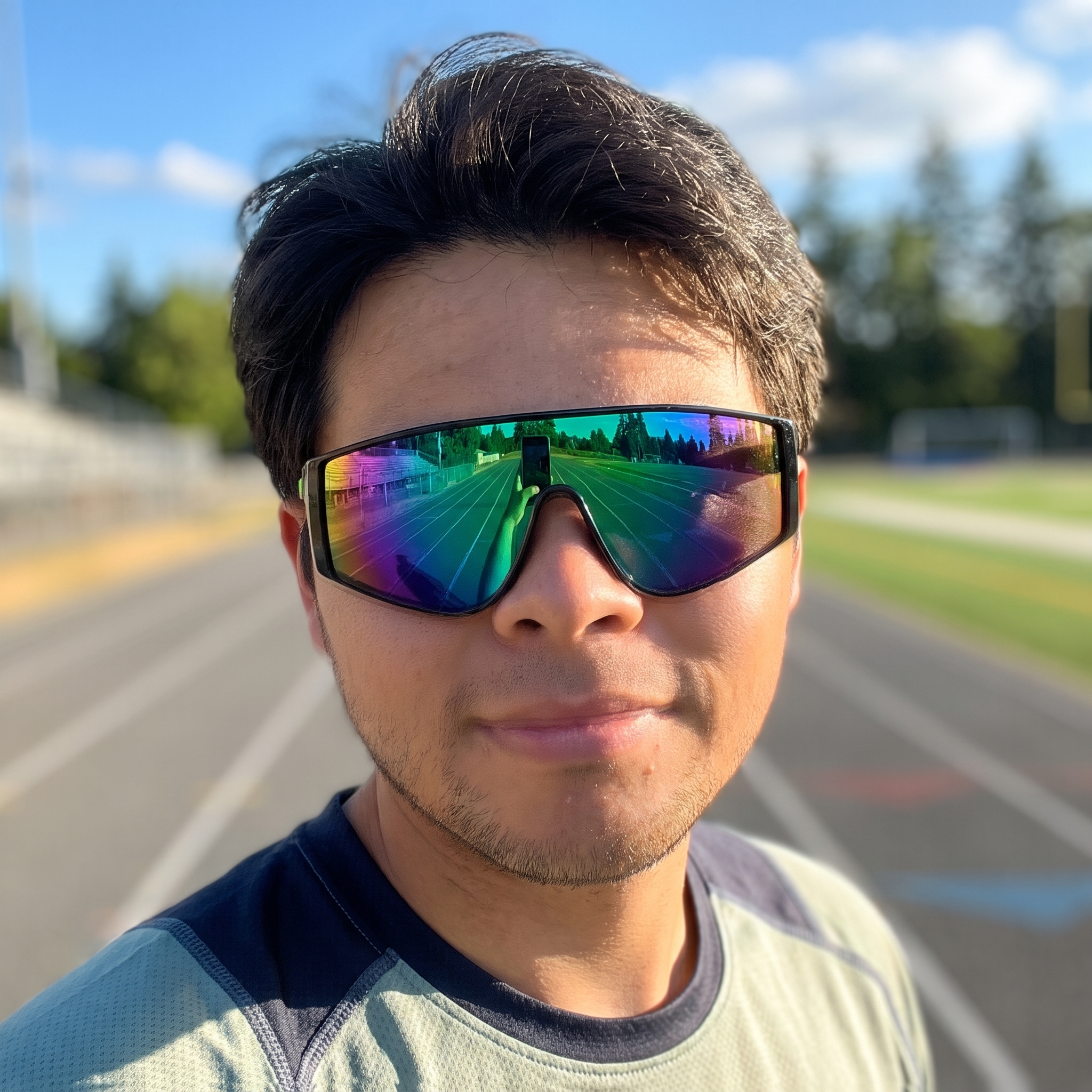 Gafas de Sol Deportivas Shield Lente Espejo Tornasol UV400
