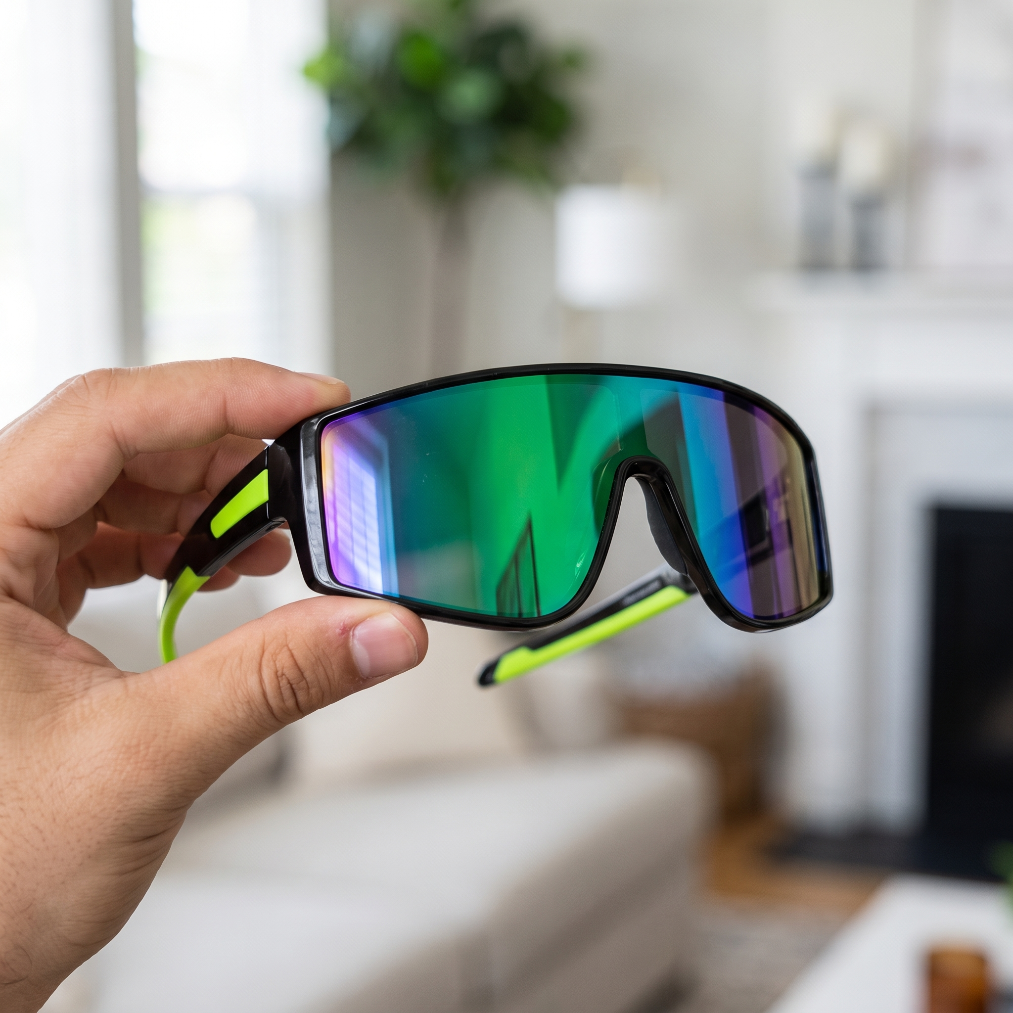 Gafas de Sol Deportivas Shield Lente Espejo Tornasol UV400