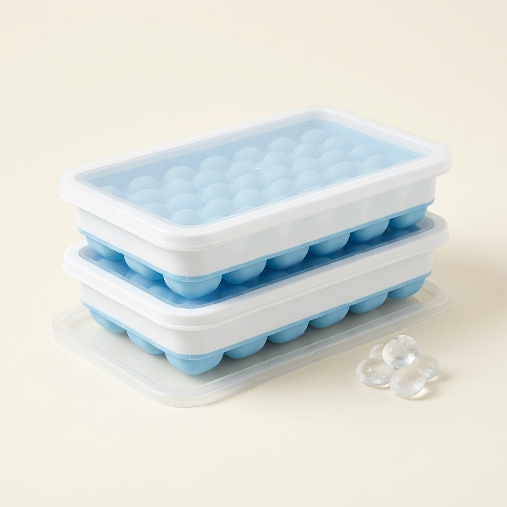 Bandeja de hielo con tapa para cubos tipo pebble, apilable