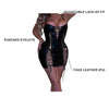 Infographic: adjustable lace-up fit, punched eyelets, faux leather PU