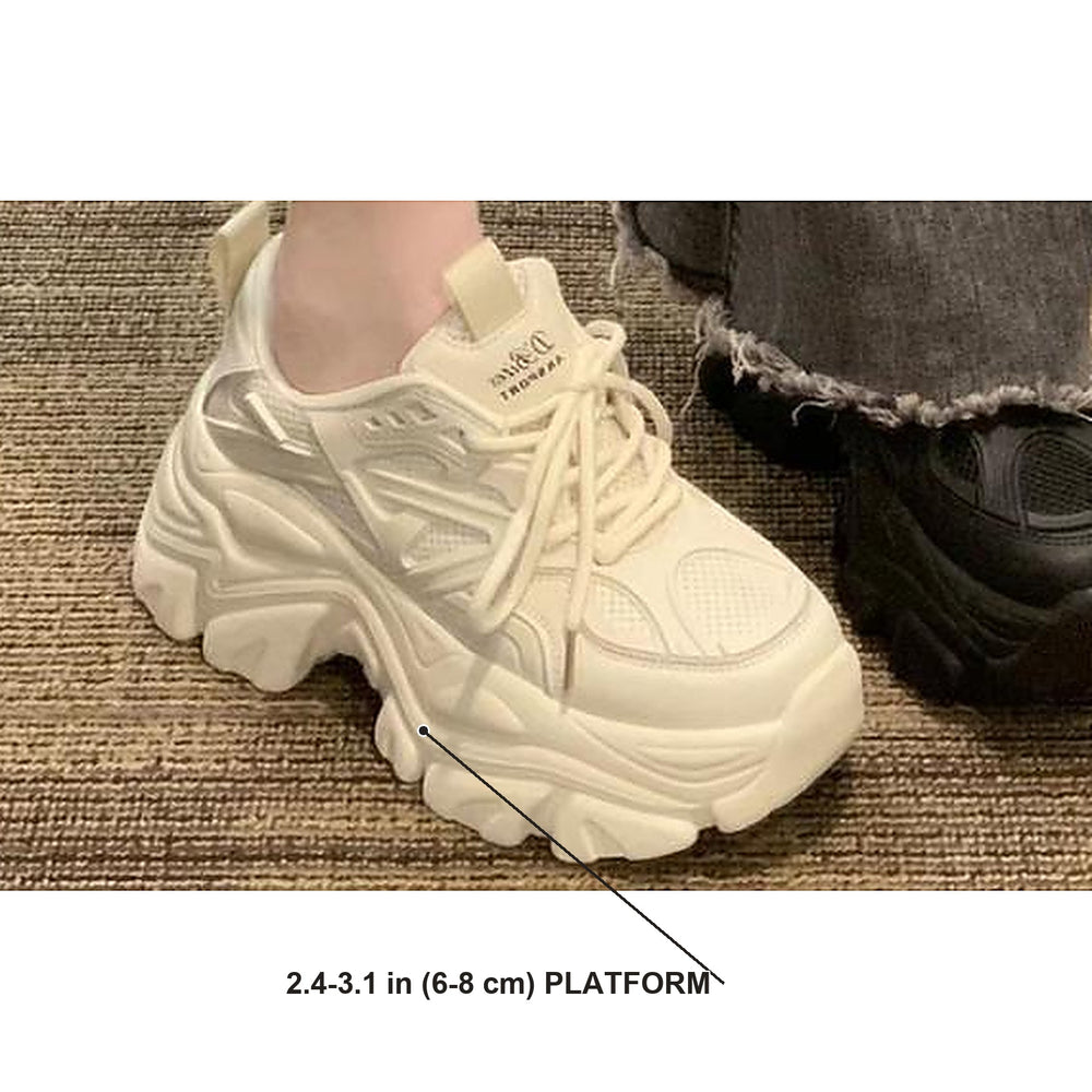Side profile showing the 2.4-3.1 in (6-8 cm) platform sole