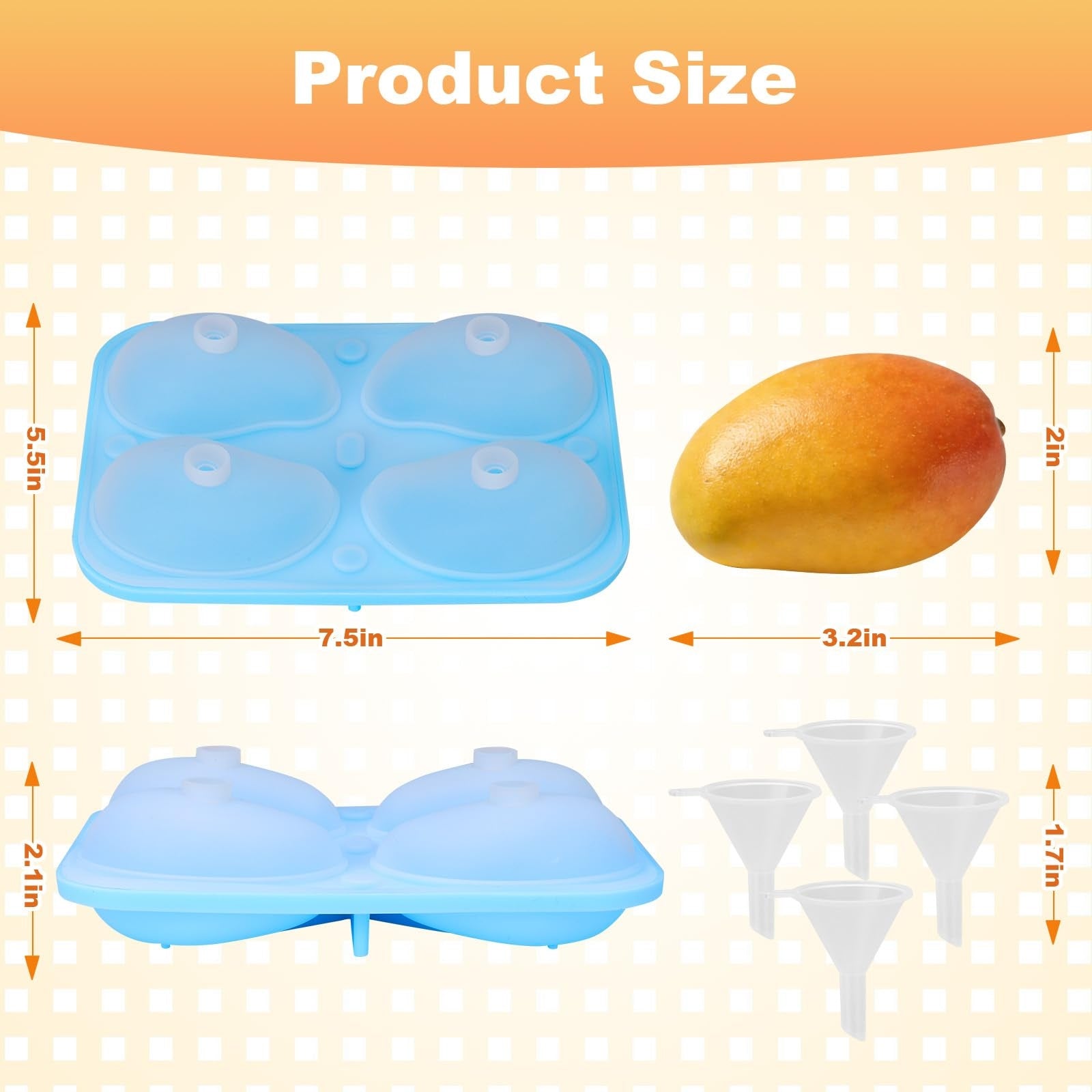 Fruit-shaped silicone mold real size fits in the palm