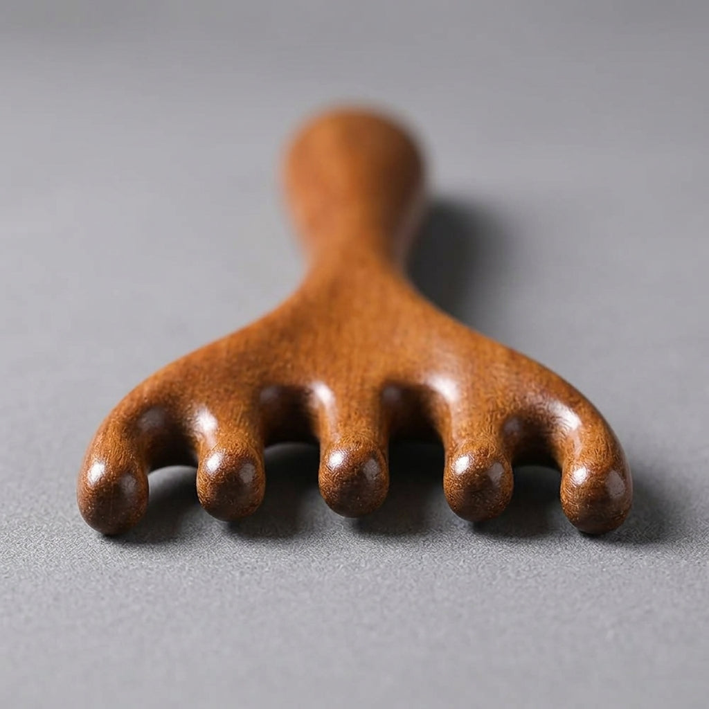 sandalwood wooden scalp head massager