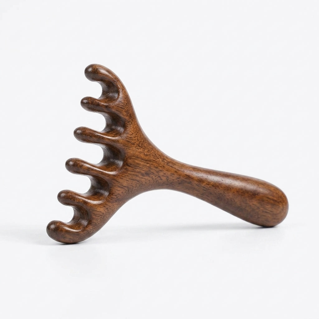 sandalwood wooden scalp head massager