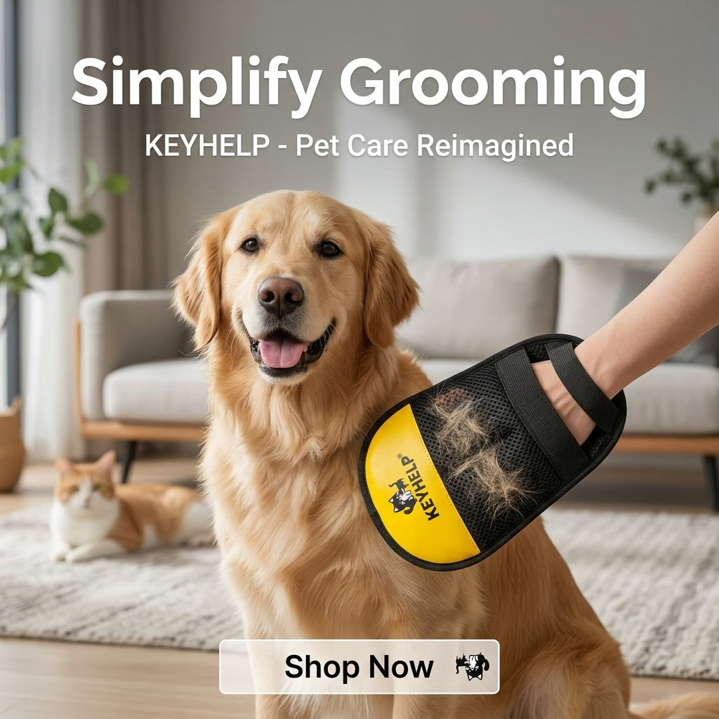 Pet Grooming Gloves - Silicone Hair Remover Brush for Dogs & Cats