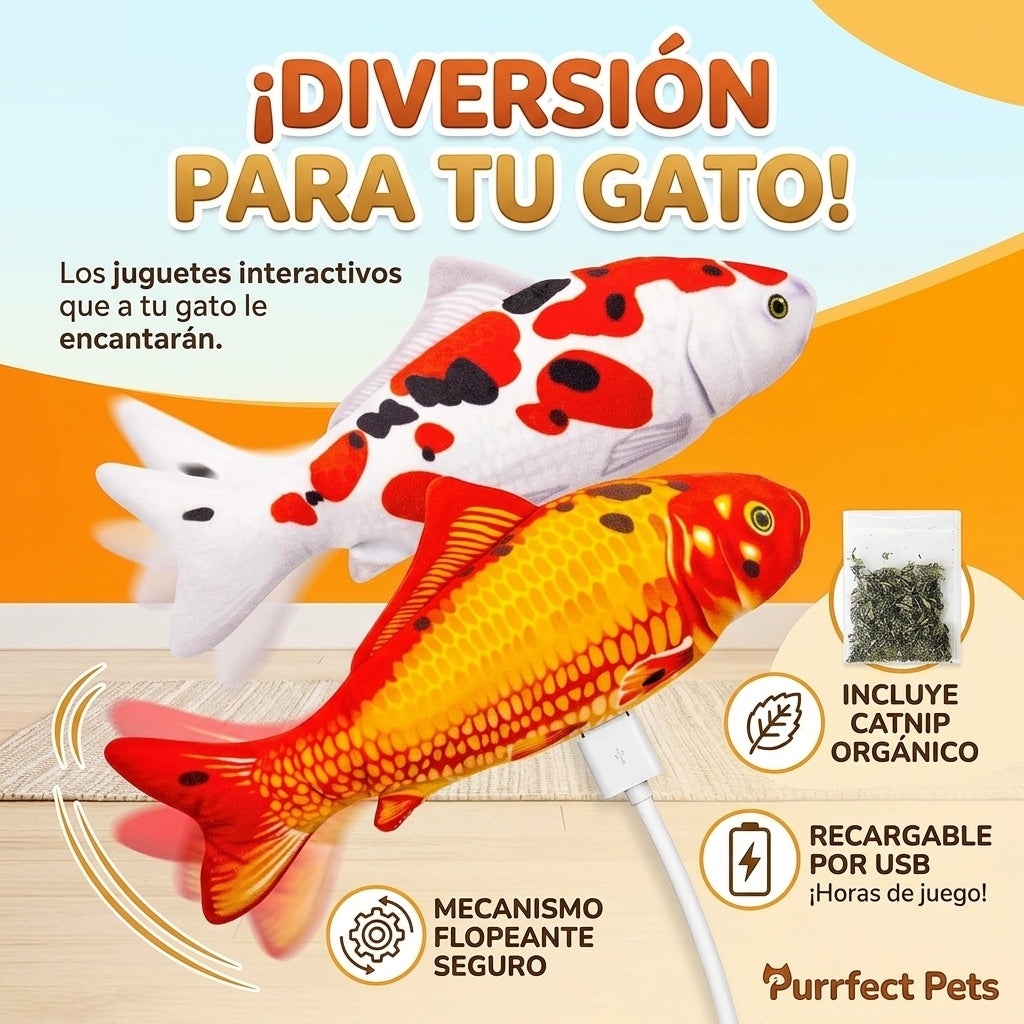 Interactive Fish Cat Toy — Self-Moving Toy with Catnip