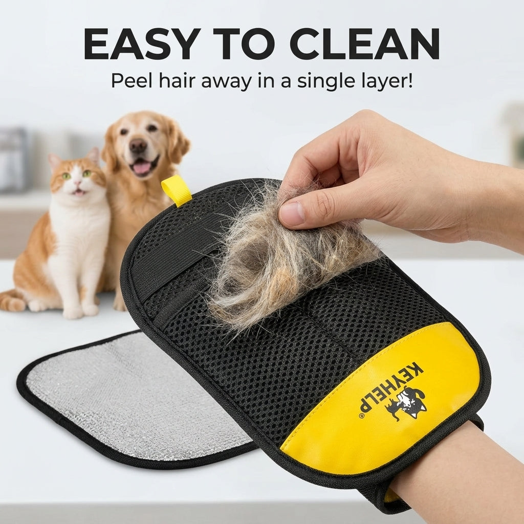 Pet Hair Remover Gloves — Soft Silicone Grooming Brush