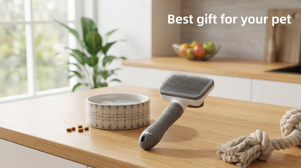 Self-Cleaning Pet Grooming Brush - Slicker Brush for Dogs and Cats