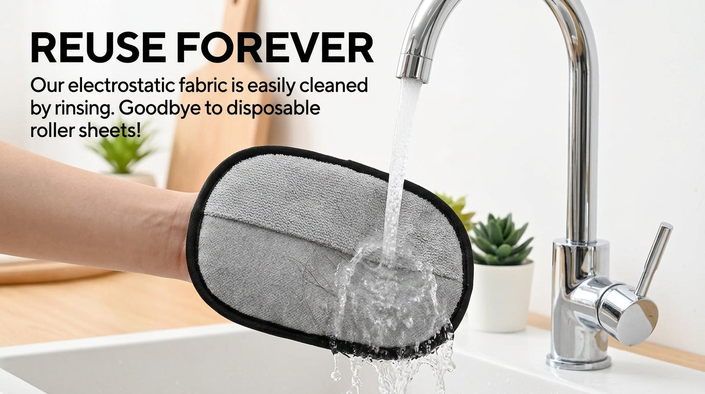 Reusable Pet Hair Remover Glove — Double-Sided Brush for Sofa & Carpet