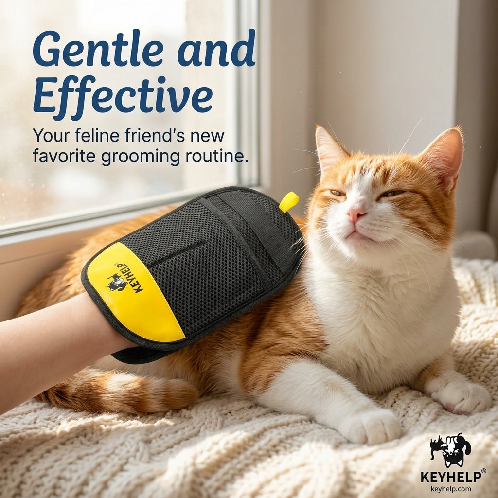 Pet Hair Remover Gloves — Soft Silicone Grooming Brush
