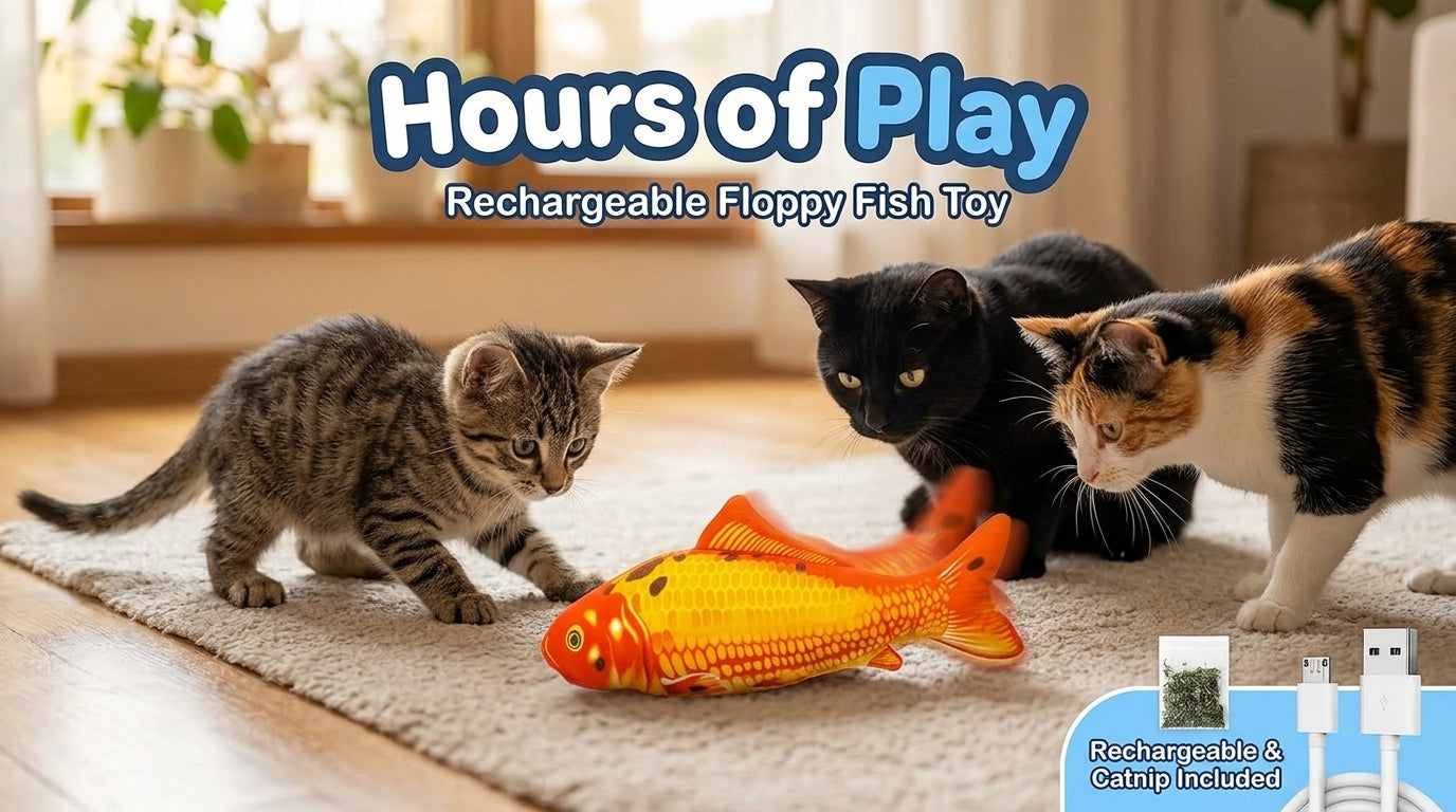 Interactive Fish Cat Toy — Self-Moving Toy with Catnip