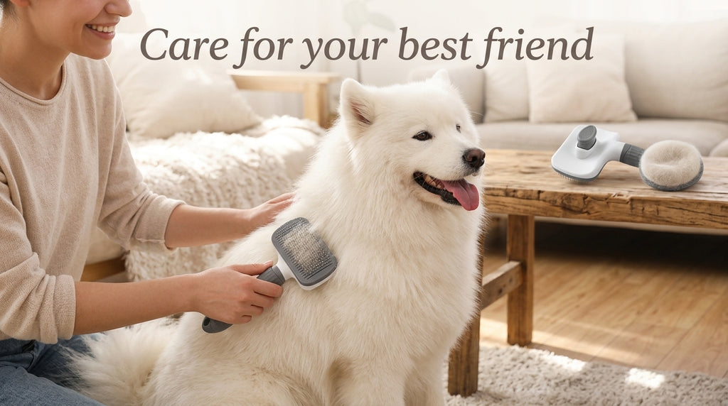 Self-Cleaning Pet Grooming Brush - Slicker Brush for Dogs and Cats