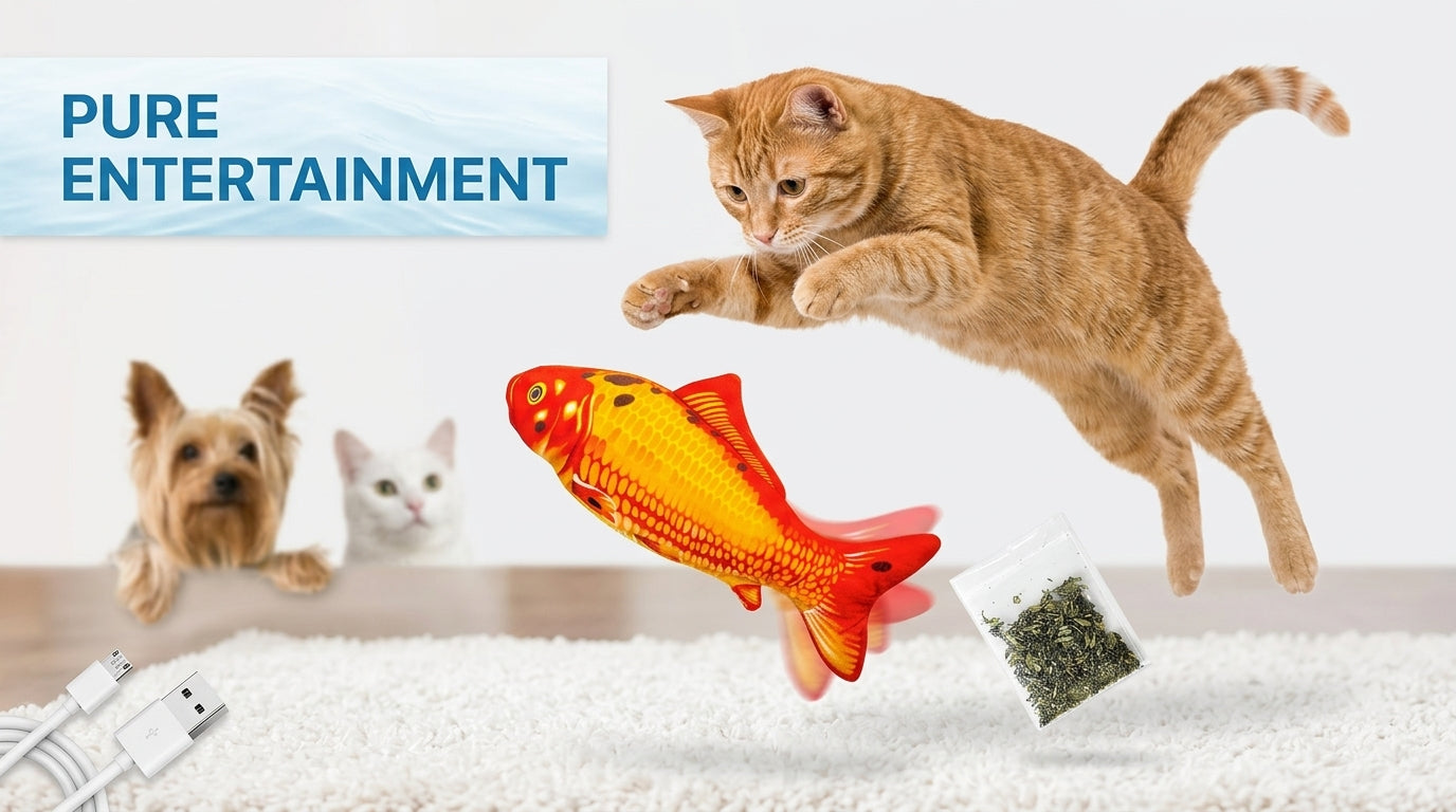 Interactive Fish Cat Toy — Self-Moving Toy with Catnip