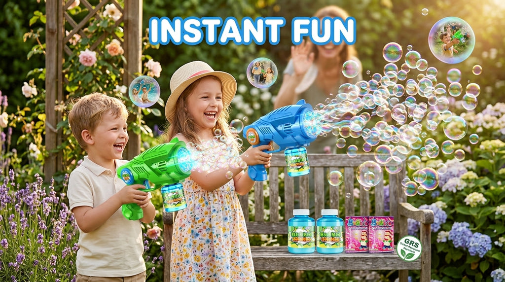 69-Hole Bubble Gun - Thousands of Bubbles Instantly