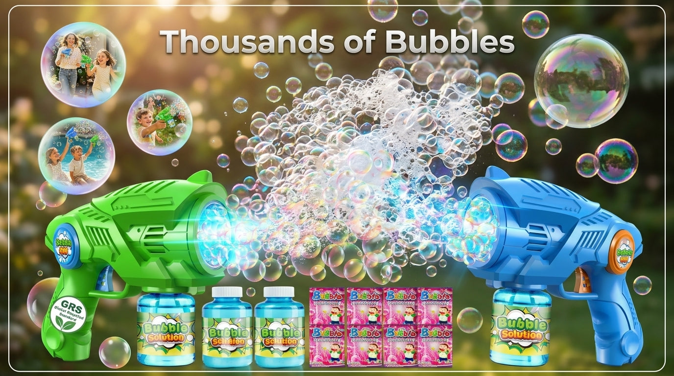 69-Hole Bubble Gun - Thousands of Bubbles Instantly