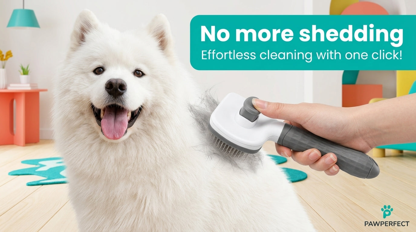 Self-Cleaning Pet Grooming Brush - Slicker Brush for Dogs and Cats