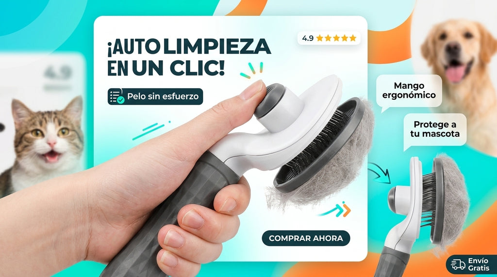 Self-Cleaning Pet Grooming Brush - Slicker Brush for Dogs and Cats