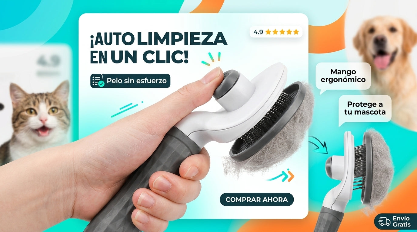 Self-Cleaning Pet Grooming Brush - Slicker Brush for Dogs and Cats