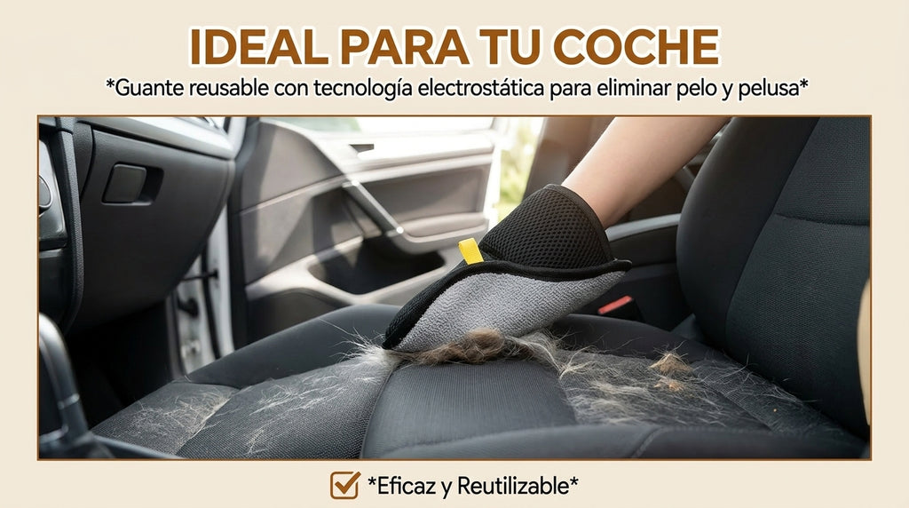 Quita Pelos de Mascota Reutilizable — Guante Doble Cara para Sofá y Alfombra