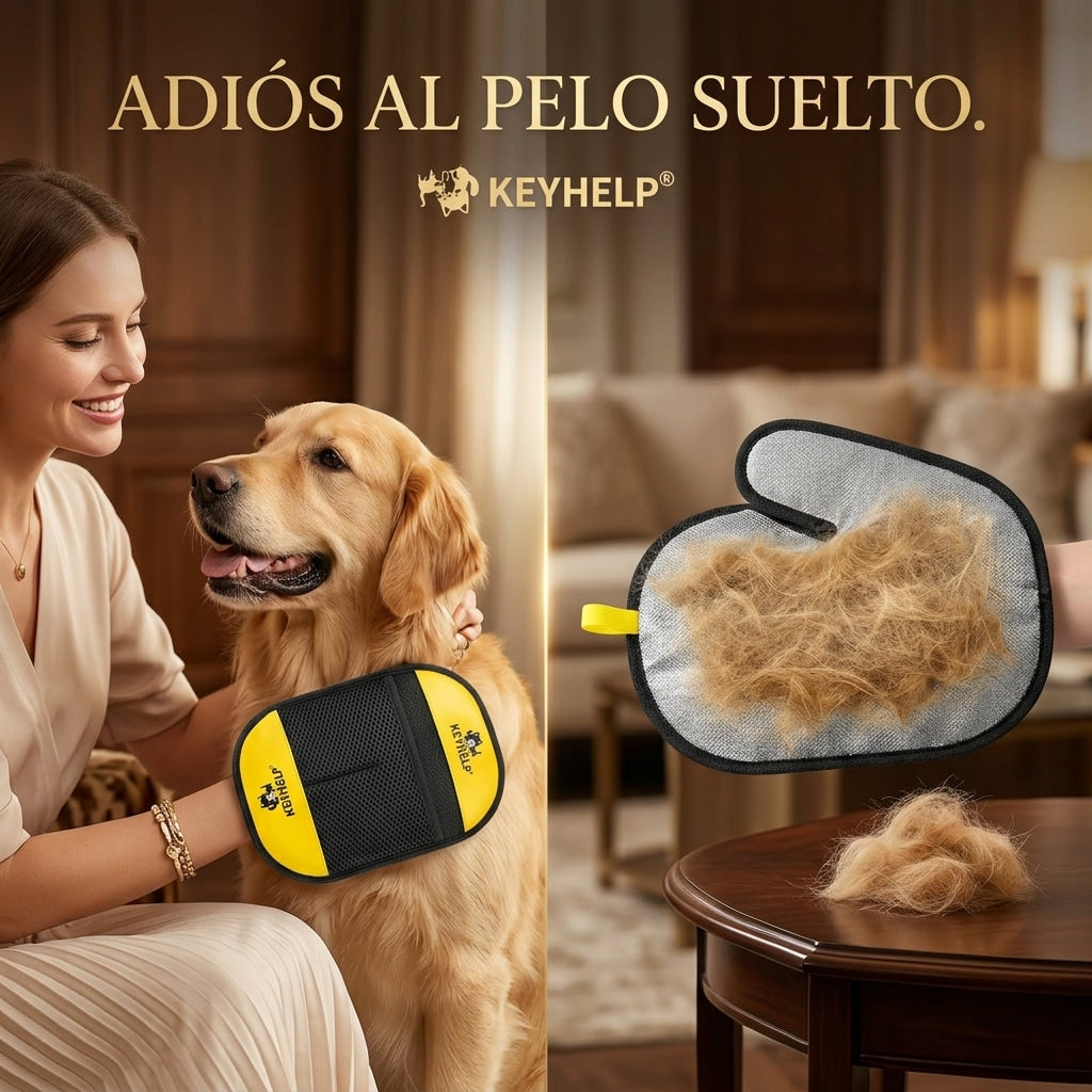 Pet Grooming Gloves - Silicone Hair Remover Brush for Dogs & Cats