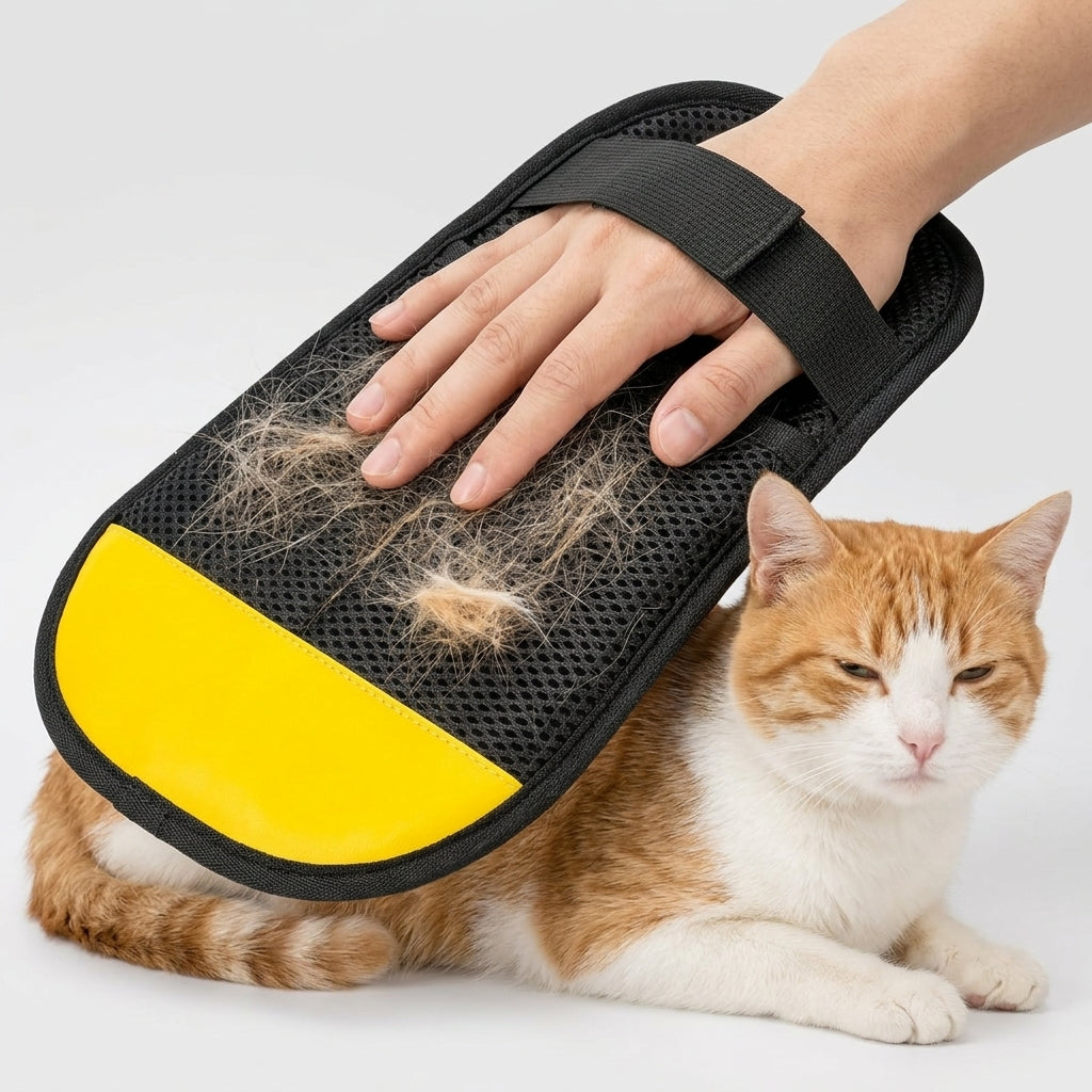 Pet Grooming Gloves - Silicone Hair Remover Brush for Dogs & Cats