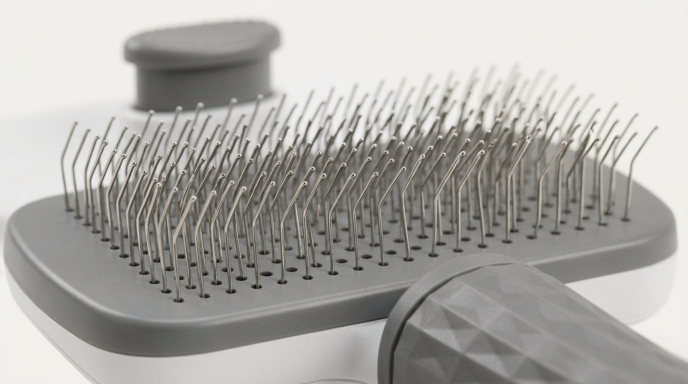 Self-Cleaning Pet Grooming Brush - Slicker Brush for Dogs and Cats