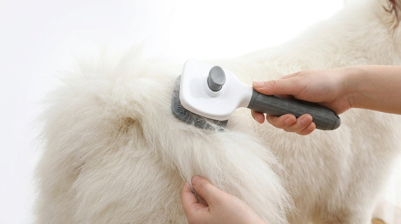 Self-Cleaning Pet Grooming Brush - Slicker Brush for Dogs and Cats