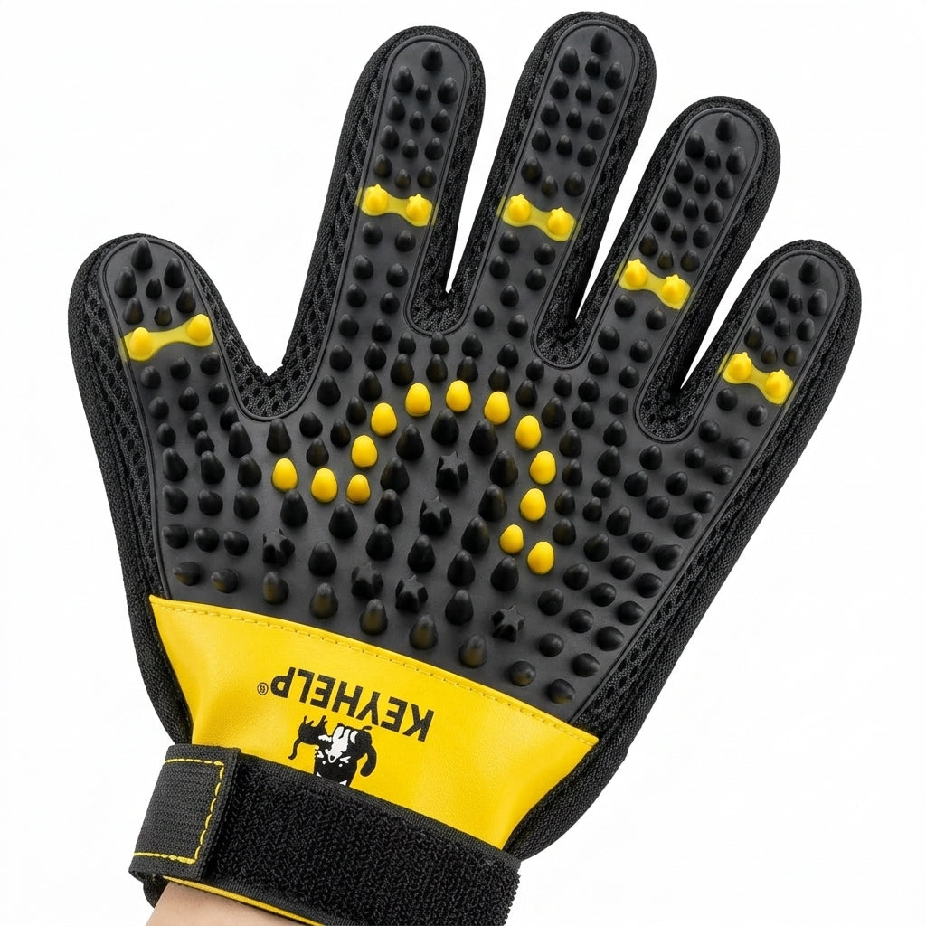 Pet Grooming Gloves - Silicone Hair Remover Brush for Dogs & Cats