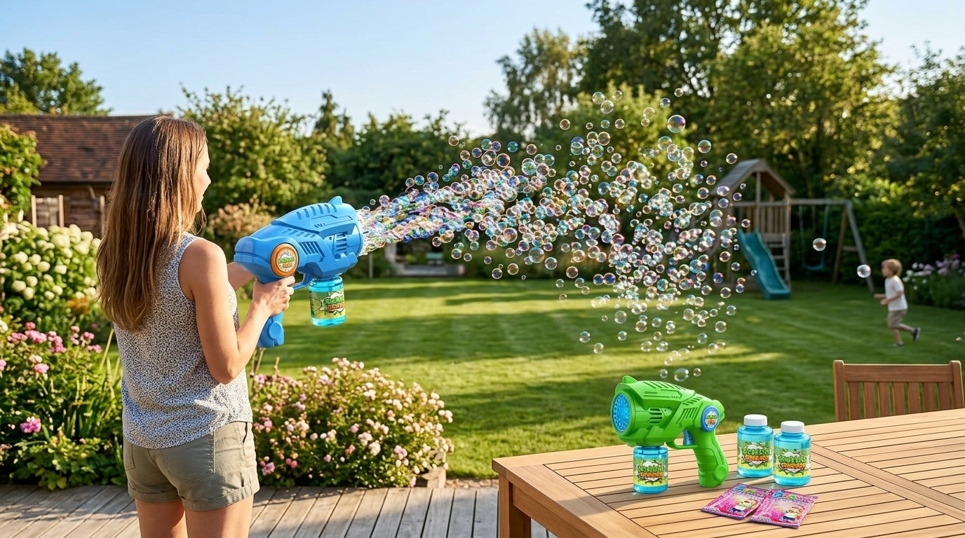 69-Hole Bubble Gun - Thousands of Bubbles Instantly