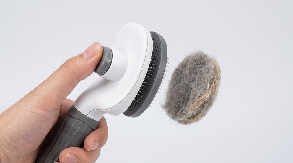 Self-Cleaning Pet Grooming Brush - Slicker Brush for Dogs and Cats