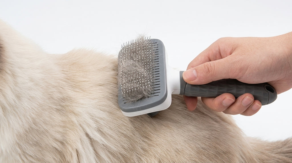 Self-Cleaning Pet Grooming Brush - Slicker Brush for Dogs and Cats