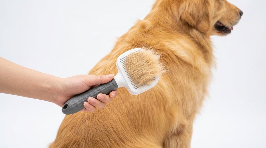 Self-Cleaning Pet Grooming Brush - Slicker Brush for Dogs and Cats