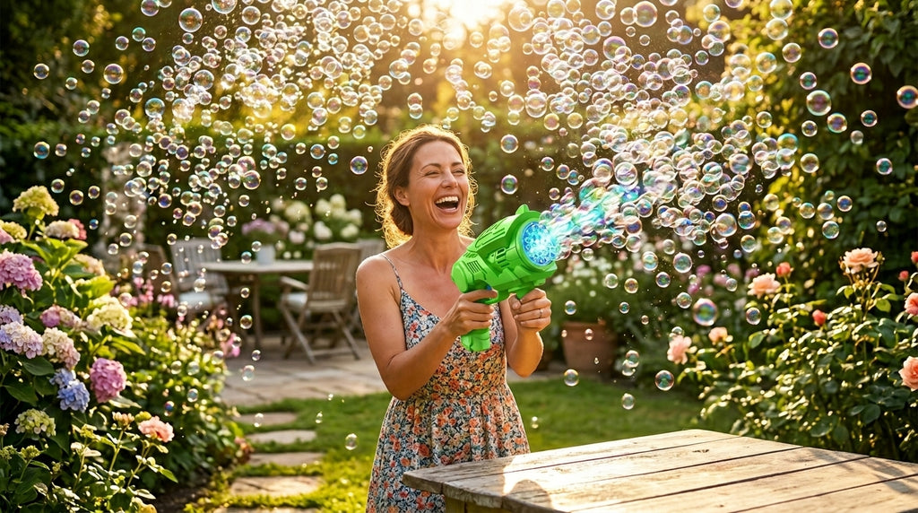 69-Hole Bubble Gun - Thousands of Bubbles Instantly