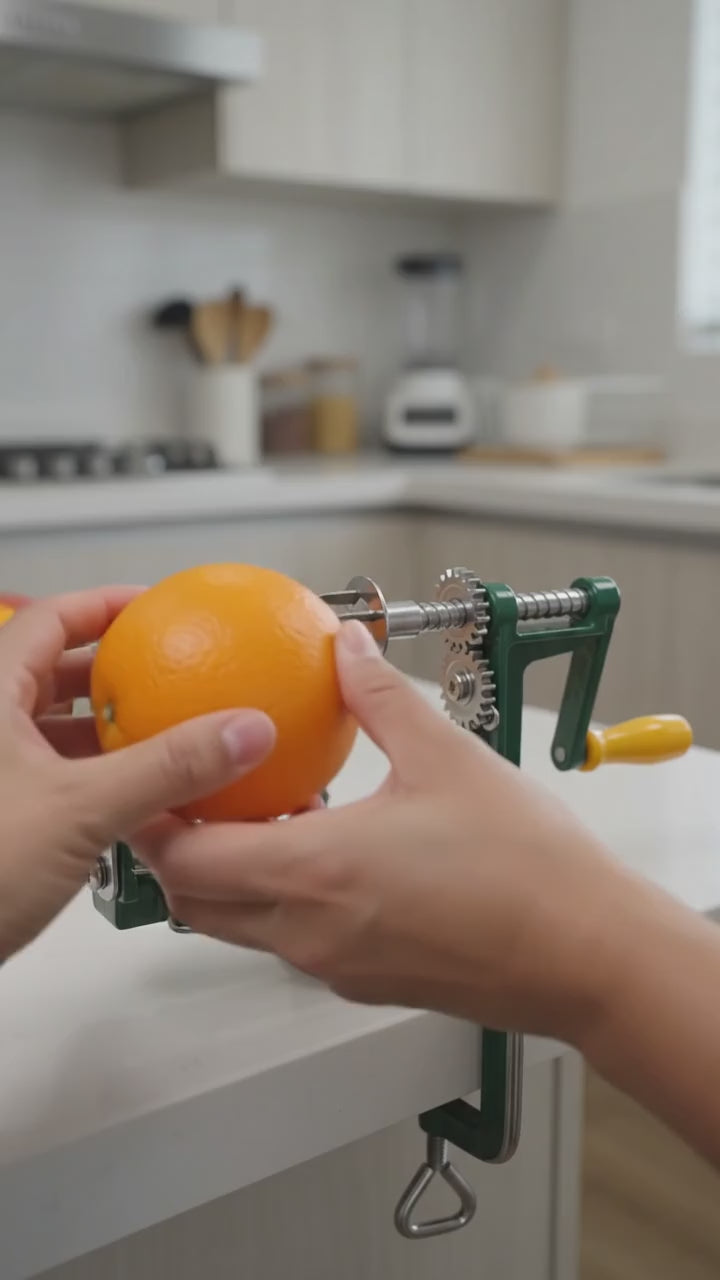 Hand Crank Citrus Peeler demo