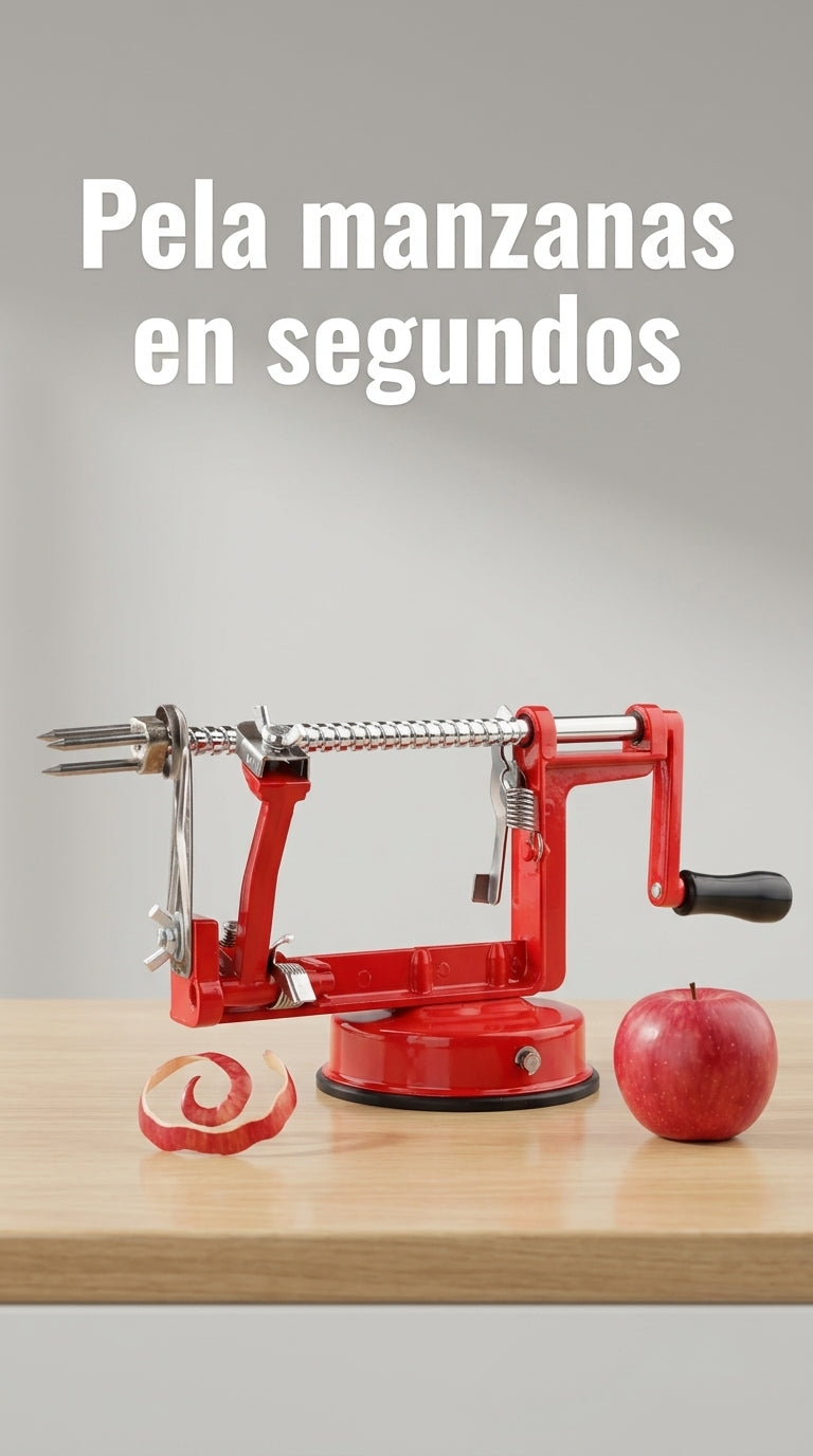 Pela manzanas en segundos con el pelador de manivela