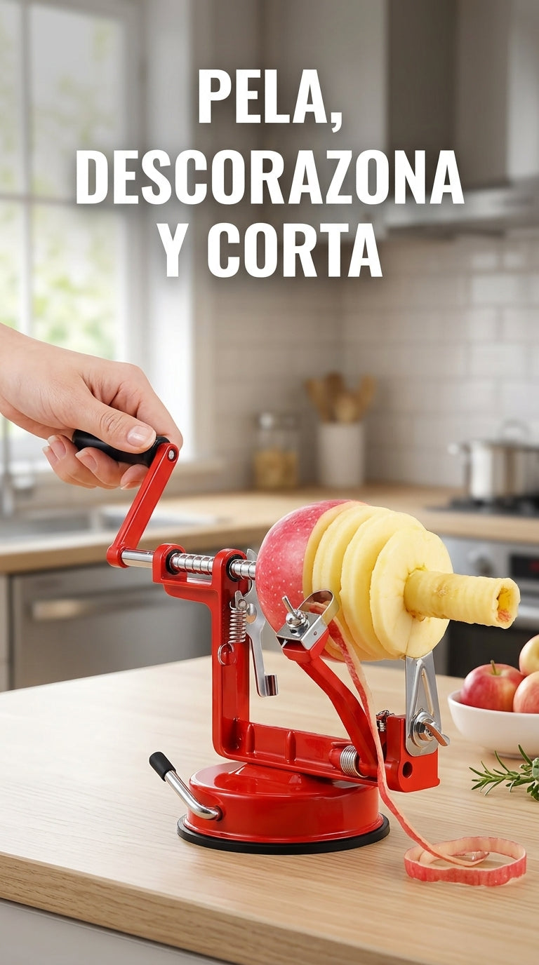 Pela descorazona y corta la manzana en un solo giro