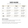 Premium extended v2 - size guide from maker measurements (calf, thigh, weight)