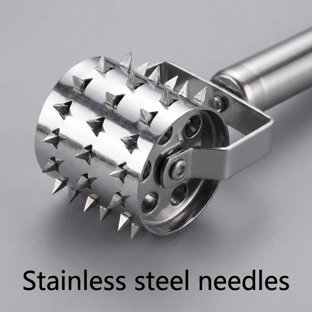 Stainless steel needles roller tenderizer detail