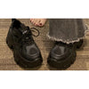 Black colorway womens chunky platform sneakers - pair